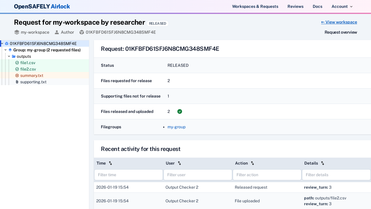 Request released and all files uploaded